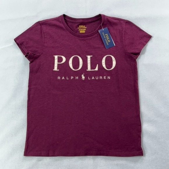 Polo Ralph Lauren Tops - Polo Ralph Lauren T Shirt Women Small Burgundy Graphic Logo Embroidered New